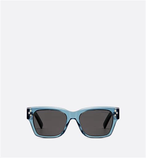 dior homme crystal glasses|CD Diamond S2I Transparent Blue Rectangular Sunglasses .